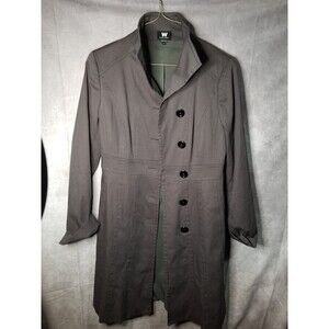 W By Worth Womens Trench Coat Gray Size 2